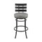 Armen Living Natya Swivel Counter or Bar Stool in Black Finish with Gray Faux Leather 840254333666 - alternate 10